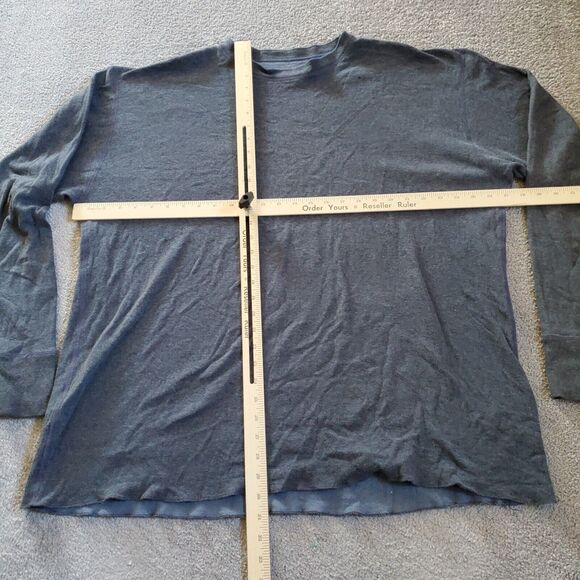 LL Bean Shirt Mens 2XL XXL Blue Gray Lined Wool River Driver Base Layer - Picture 8 of 11